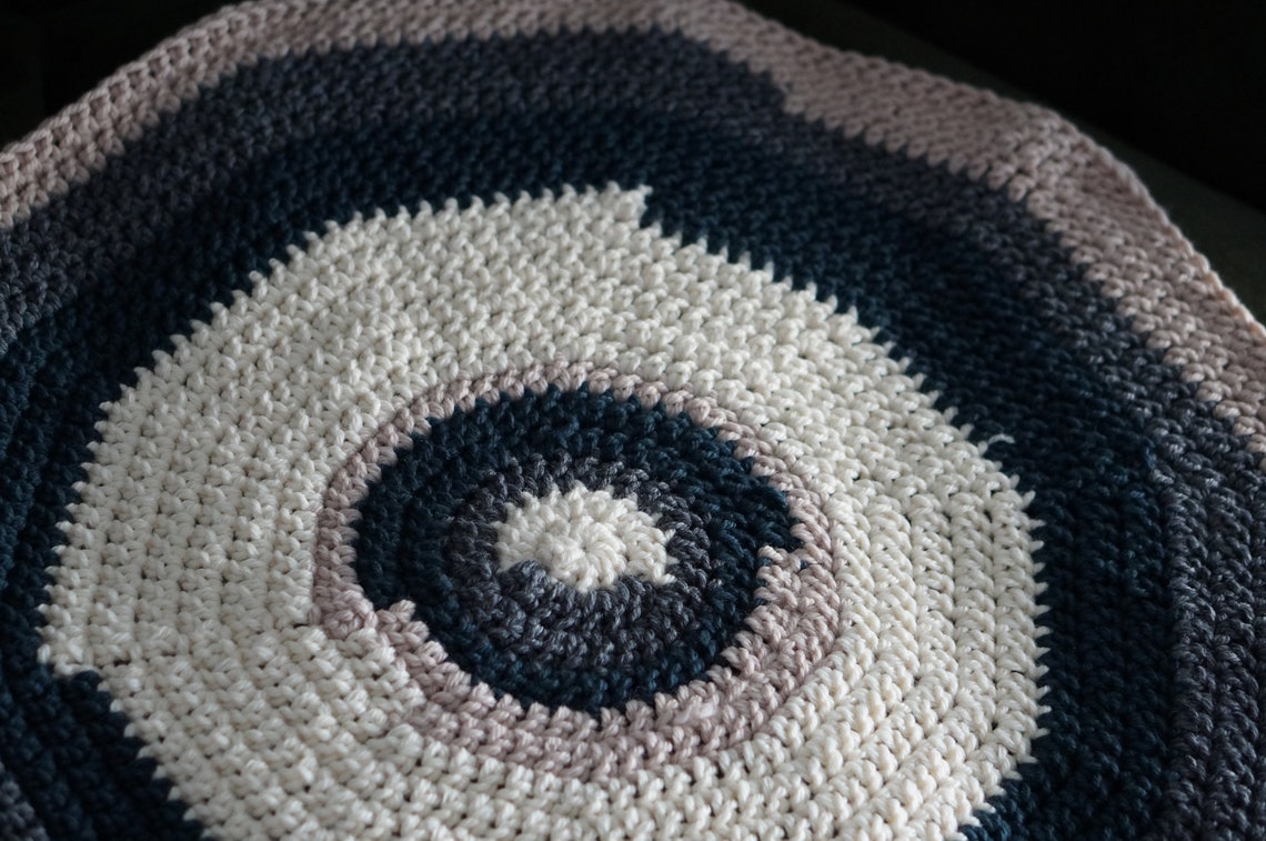 Chunky Round Circle Crochet Blanket Pattern Etsy