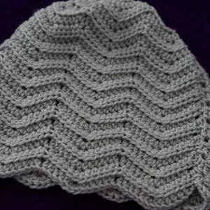 Chevron stitch beanie crochet pattern image 2