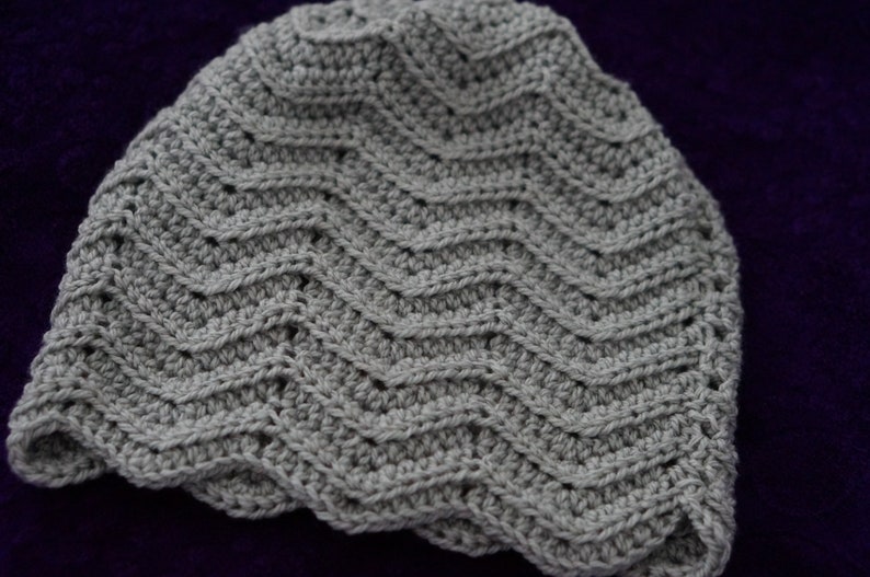 Chevron stitch beanie crochet pattern image 2