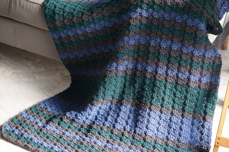 Shell Stitch Crochet Blanket Pattern Etsy