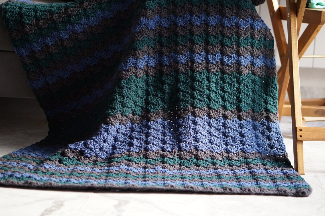 Shell Stitch Crochet Blanket Pattern Etsy