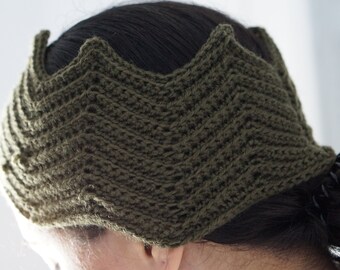 Chevron stitch ear warmer crochet pattern