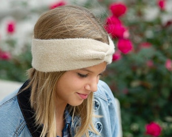 Woman's headband, twist headband, Soft alpaca headband, Wool turban headband, Chunky hairband, Woolen head wrap