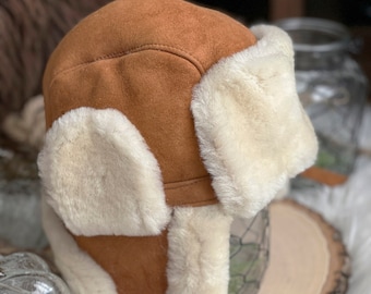 sheepskin bomber hat