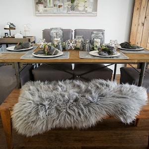 Follkee SHEEPSKIN Rug Icelandic Decor Light Grey Silver Sheepskin Throw Etsy