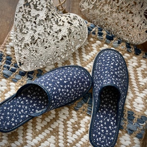 Follkee Women&#39;s Slippers Midnight Blue Slip on&#39;s| Ultra light| Hand Made