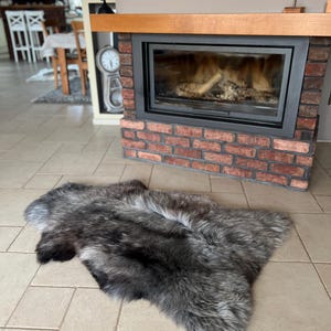 Follkee Icelandic Sheepskin Rug Throw Fur Rug Sheepskin Rug throw, natural sheepskin, real sheepskin rug, chair throw, sheepskin throw