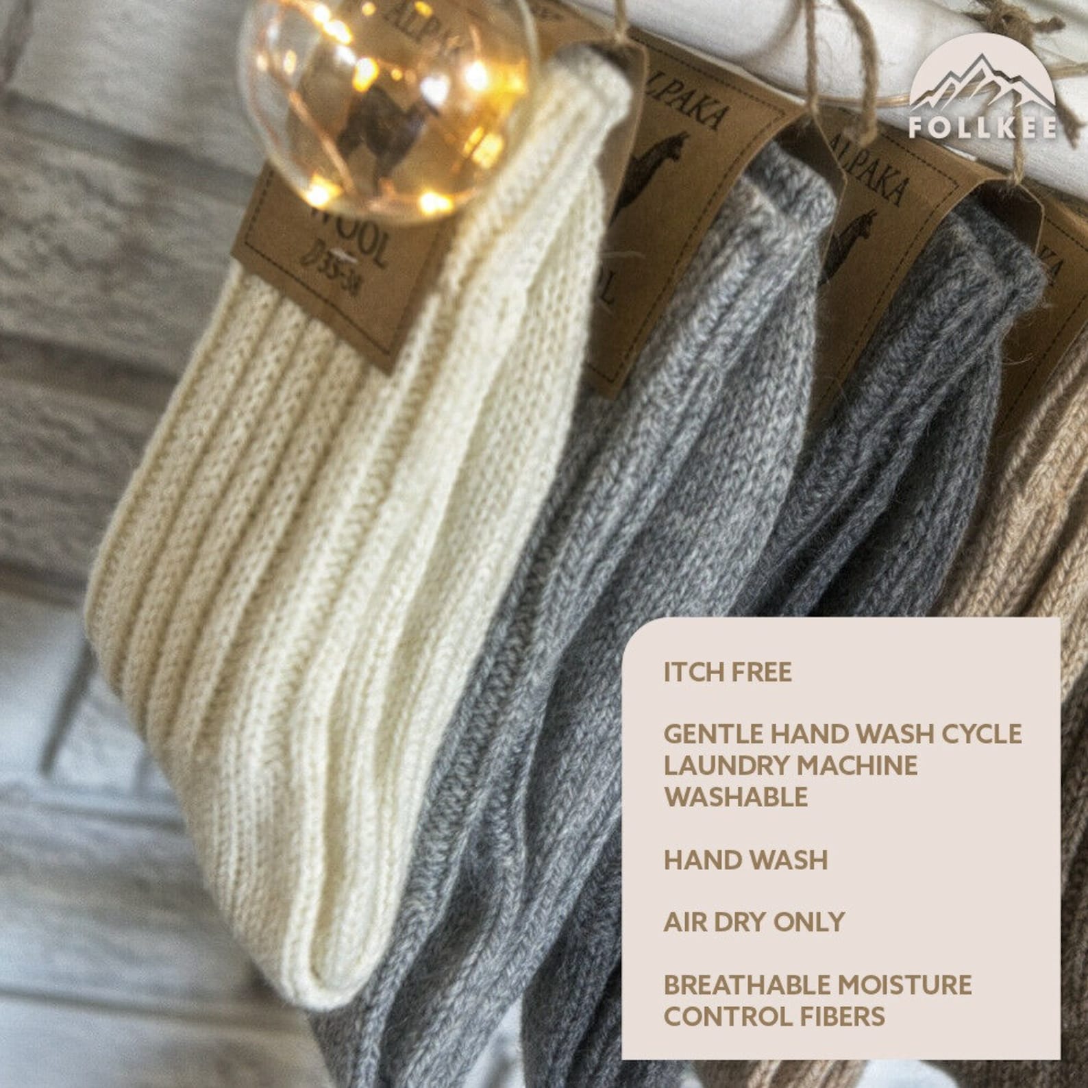 Follkee Alpaca Wool Socks Women's and Men's Perfect Etsy