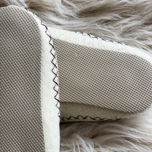 Follkee Women's Slippers Gray / Ultra Light / Wool Felt Blend/ Slip on/ Cute Slippers image 8