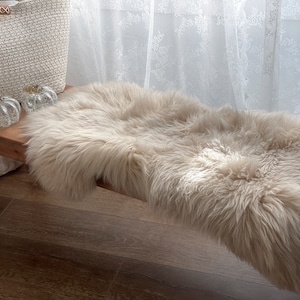 Follkee Sheepskin, Champagne Beige Taupe Icelandic Australian Sheepskin, sheepskin rug throw, natural sheepskin, real sheepskin rug