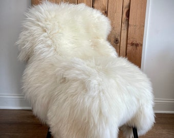 Follkee Beautiful White Iceland SHEEPSKIN rug Sheepskin Throw Fur Rug Sheepskin Rug throw, natural sheepskin, real sheepskin rug