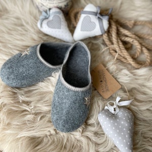 Follkee Women's Slippers Gray / Ultra Light / Wool Felt Blend/ Slip on/ Cute Slippers image 7