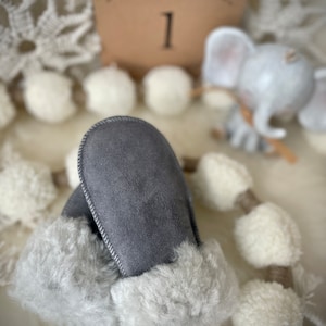 Follkee Kids Sheepskin Leather Mittens  Premium Quality Handmade 0-3T /Warm/Baby Mittens
