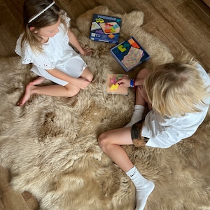 Follkee Beautiful Carmel SHEEPSKIN rug | Natural  Sheepskin RUG Sustainable Product|