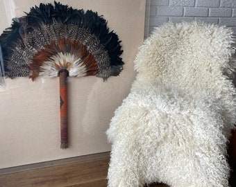 Follkee White Swedish Gotland Sheepskin Rug Natural White Sheepskin Throw, Curly Sheepskin Natural sheepskin | Real sheepskin rug