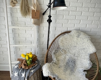 Follkee Beautiful UNIQUE  Gotland Sheepskins rug | Natural Humanely Sourced |Sheepskin Throw|Pad Area Rug