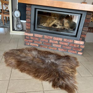 Follkee Rustic Icelandic Sheepskin Rug Throw Fur Rug Sheepskin Rug throw, natural sheepskin, real sheepskin rug, chair throw, all natural