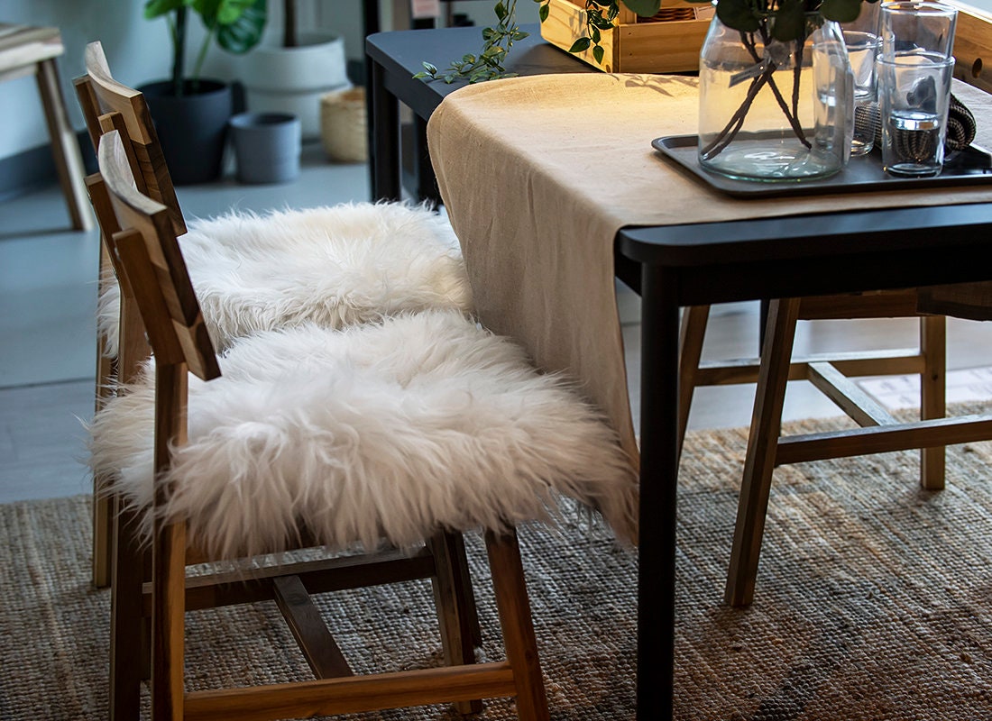 Chair Pad Stool Pad Scandinavian Decor Seat Pad White Icelandic Style Trendy Cozy Etsy