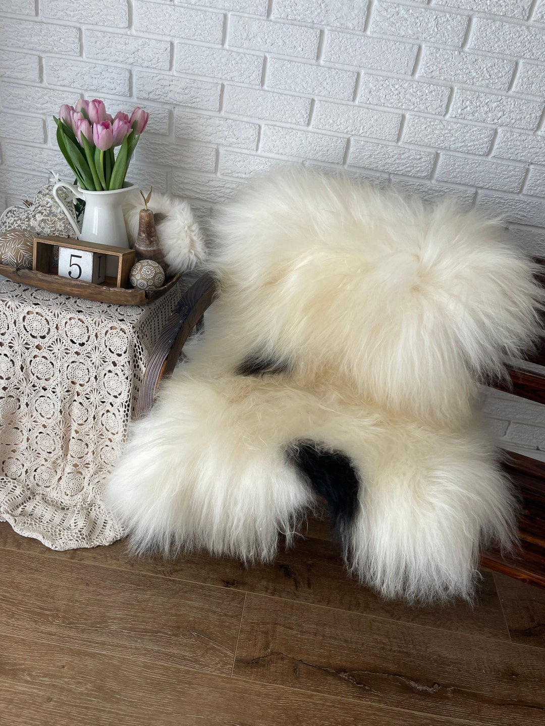 Icelandic Long Hair Sheepskin Rug All Natural Sustainable and ...