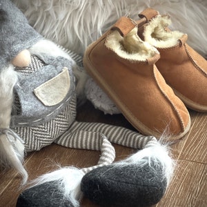 Follkee Kids Slippers House Shoes Handcrafted Wool 100% Leather