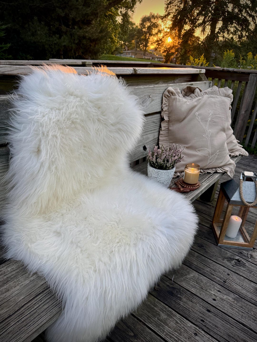 Genuine Off-White Sheepskin Rug - 2ft X 3.5ft, 100% Natural, Soft Dense Wool 6 thumbnail image