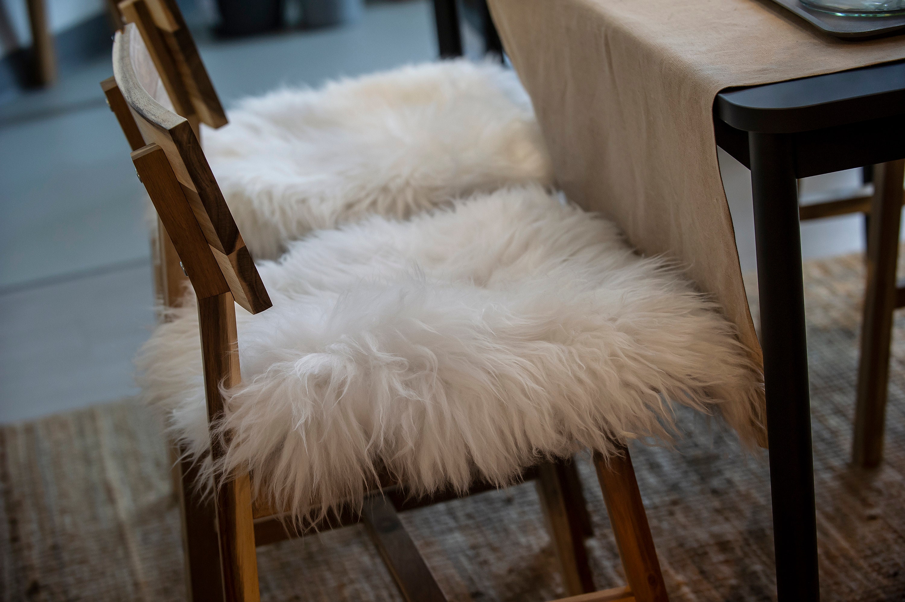 Galette de chaise en Peau de mouton islandais marron