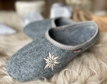 Follkee Women's Slippers Gray / Ultra Light / Wool Felt Blend/ Slip on/ Cute Slippers