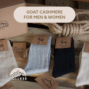 Follkee Cashmere Wool Socks Women's and Men's Casual Socks Thin Merino Wool Socks, Great Gift Idea