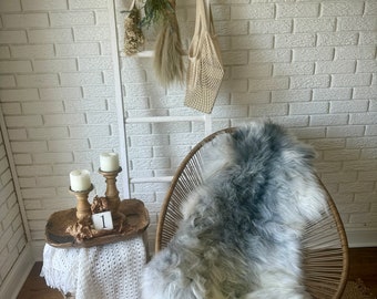 Follkee Melerade Sheepskin Rug Throw Fur Rug Sheepskin Rug throw, natural sheepskin, real sheepskin rug, chair throw, genuine leather rug