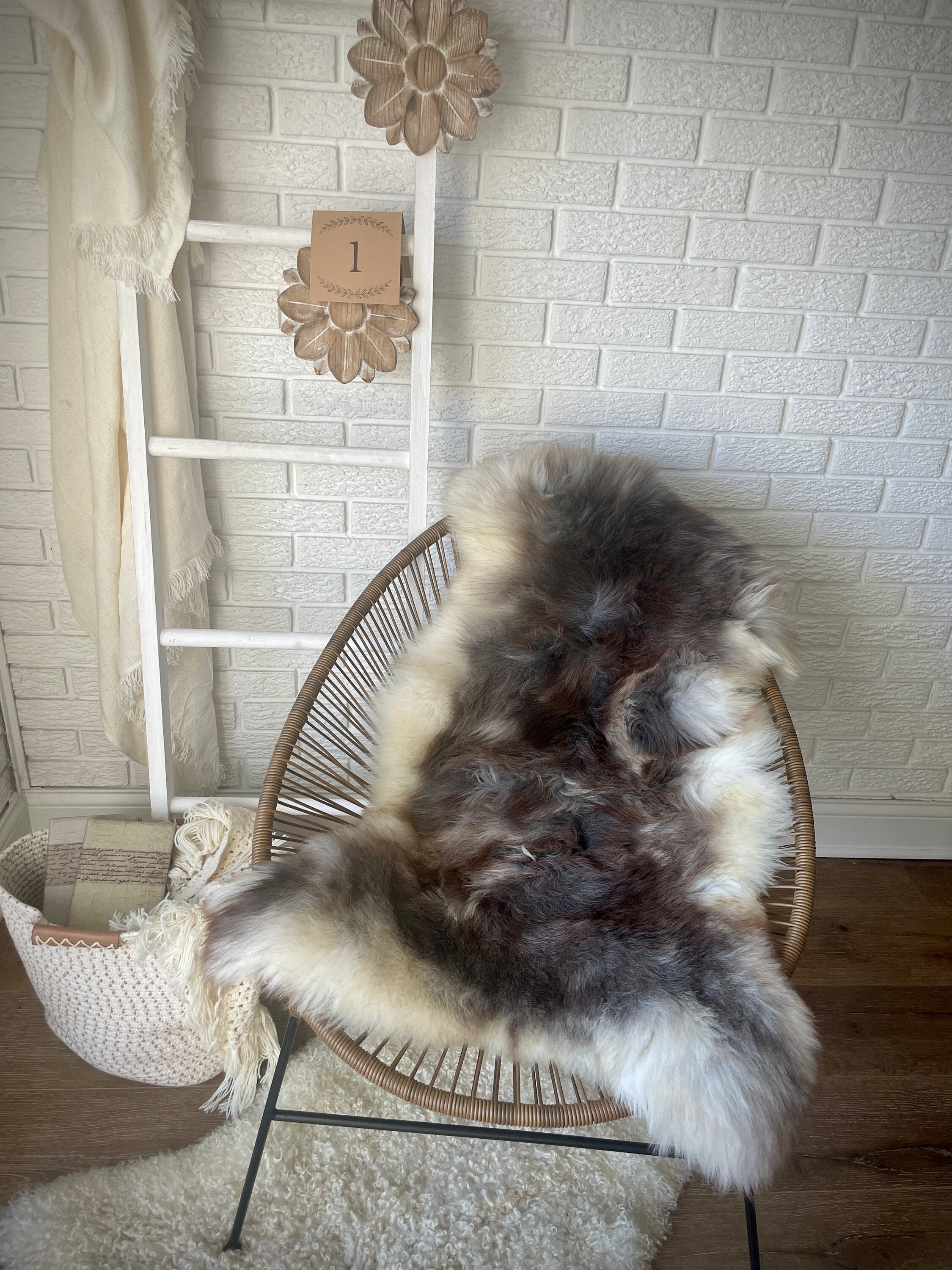 Follkee Melerade Sheepskin Rug Throw Fur Rug Sheepskin Rug Throw