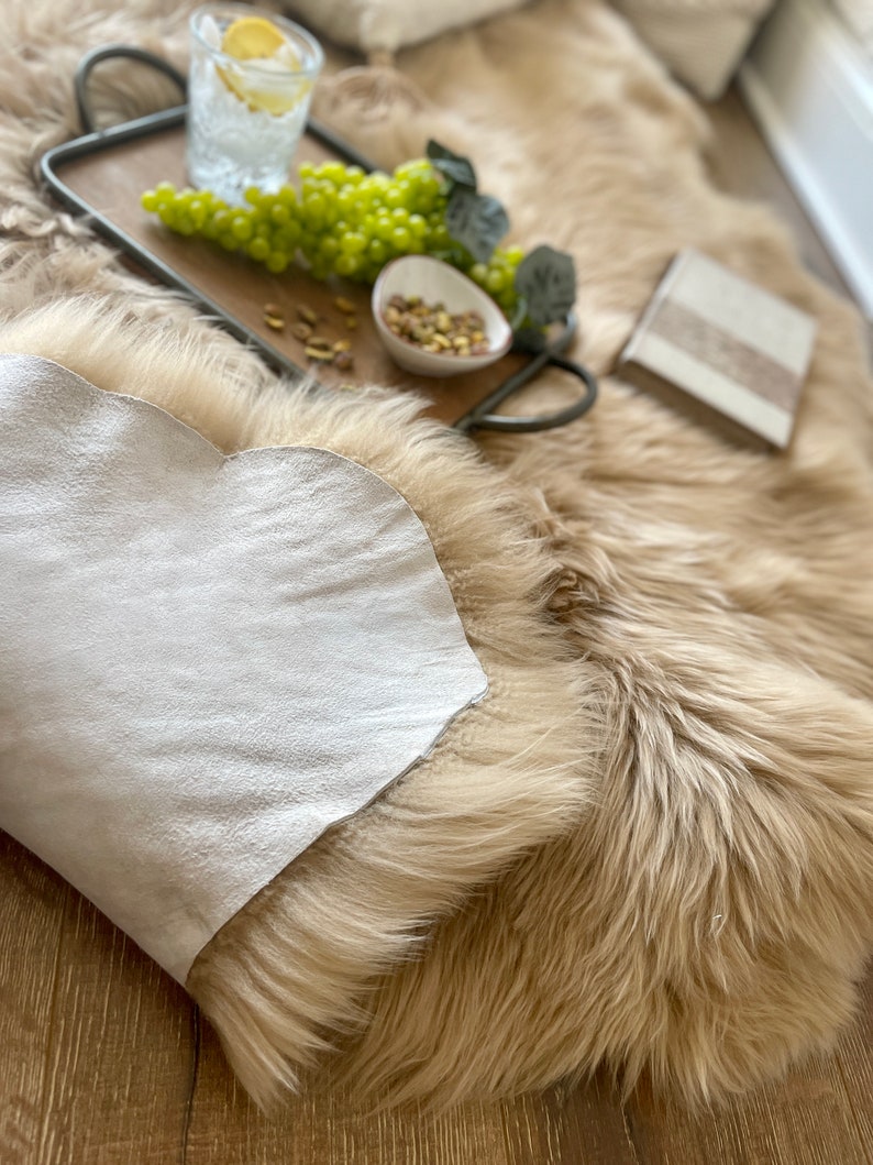Shearling Champagne Rug Follkee Large Natural Champagne Sheepskin Rug, Natural Sheepskin Throw ...