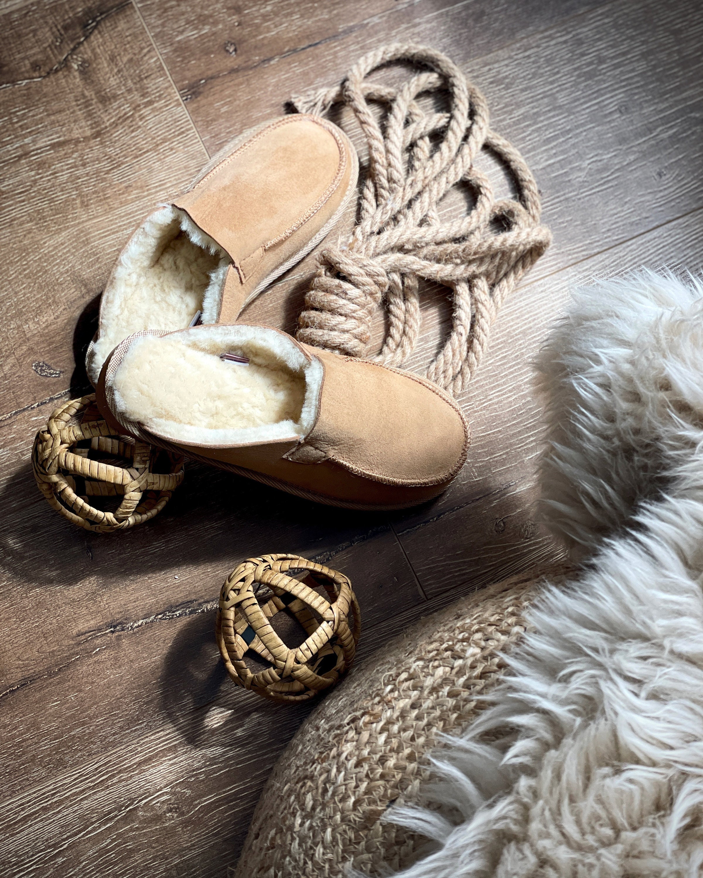 Noblag Khaki Sheepskin Slippers 100% Wool Fur Men\'s And Women\'s Slippers Teddy Furry | Oak Slippers for Women main image 2