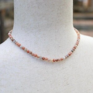 Pink Mix Sesame Jasper Stone Necklace | Stone Necklace | Semiprecious Stone Necklace | Handcrafted Necklace