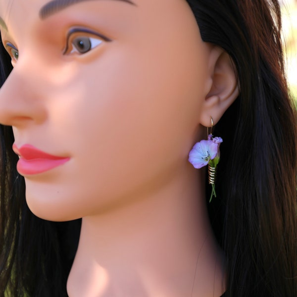 Flower Hold Vase Drop Earrings | Flower Hold Wire Vase Earrings