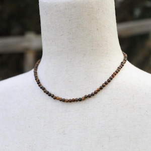 Tiger Eye Stone Necklace | Stone Necklace | Semiprecious Stone Necklace | Handcrafted Necklace