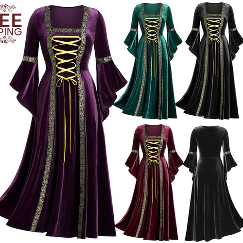 Renaissance Medieval Goth Dress Ren Faire Cosplay Costume - Etsy