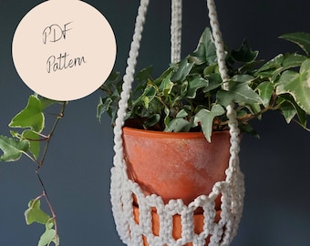 Patroon macramé plantenhanger – beginnersvriendelijke doe-het-zelf (pdf-tutorial)