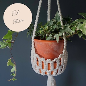 Macrame Plant Hanger Pattern IVY Hanging Planter PDF Tutorial with pictures, step-by-step guide and knot guide for beginners image 1