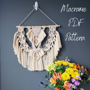 PDF Pattern - Macrame Wall Hanging - Step-by-step tutorial with pictures