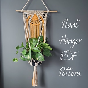 Macrame Plant Hanger  Pattern - Macrame Hanging Planter -  PDF Tutorial with pictures, step-by-step guide and knot guide for beginners
