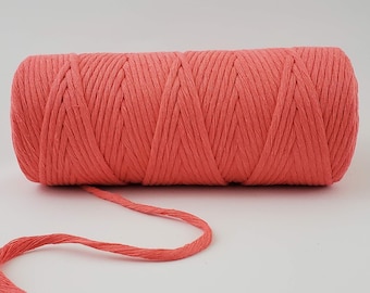 Pink Macrame String, 3mm Single Strand 327 feet macrame cord, 100% cotton macrame rope, 109 yards