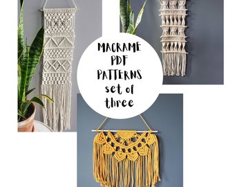 Macrame Wall Hanging PDF Pattern Set – Beginner-Friendly Tutorial (Digital Download)