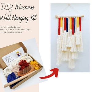 DIY Macrame Kit For Beginners, Easy DIY Wall Decor, Hand Made Wall Decor, Craft Kit For Adults and Teens