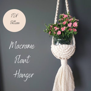 Macrame Plant Hanger Pattern - Macrame Hanging Planter/Pod - PDF Tutorial with pictures, step-by-step guide and knot guide for beginners