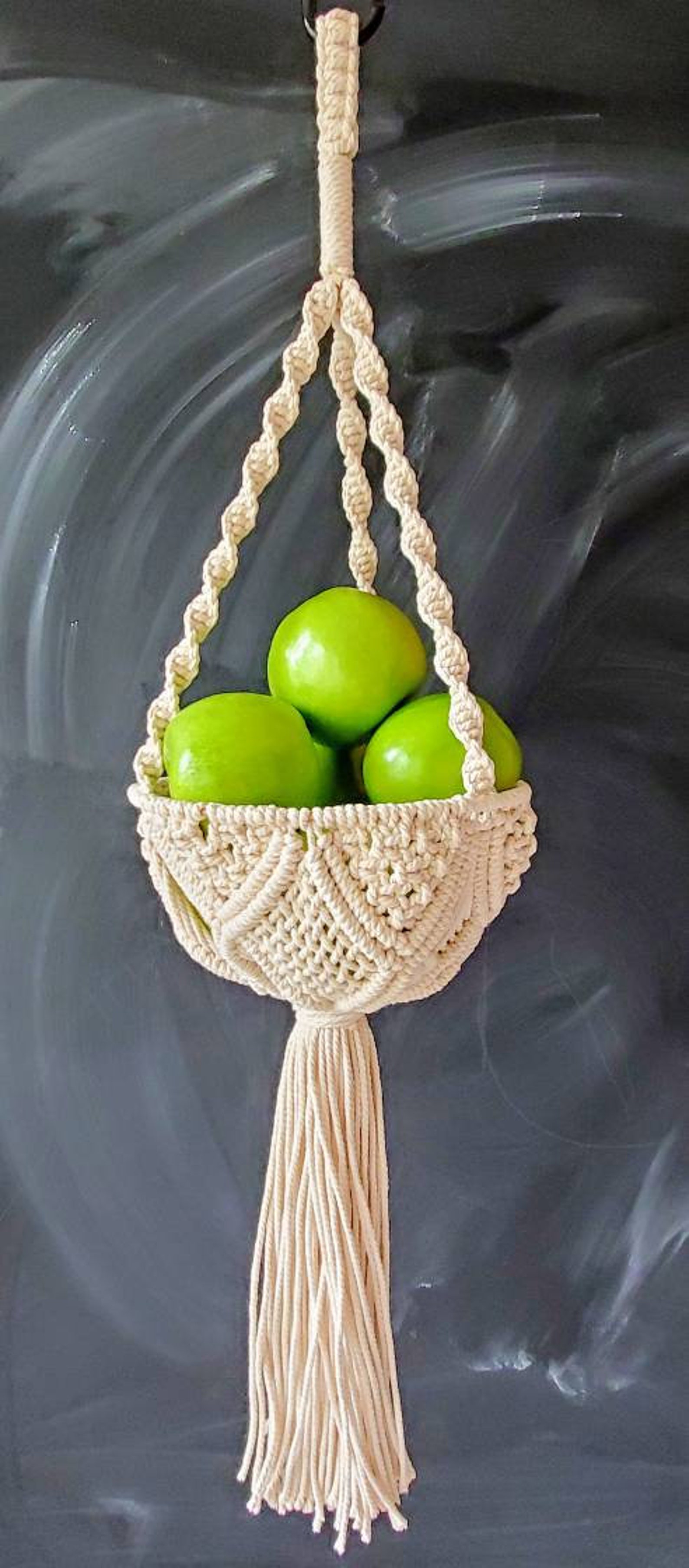Macrame Fruit Basket Pattern - Hanging Planter Tutorial (PDF) - Etsy