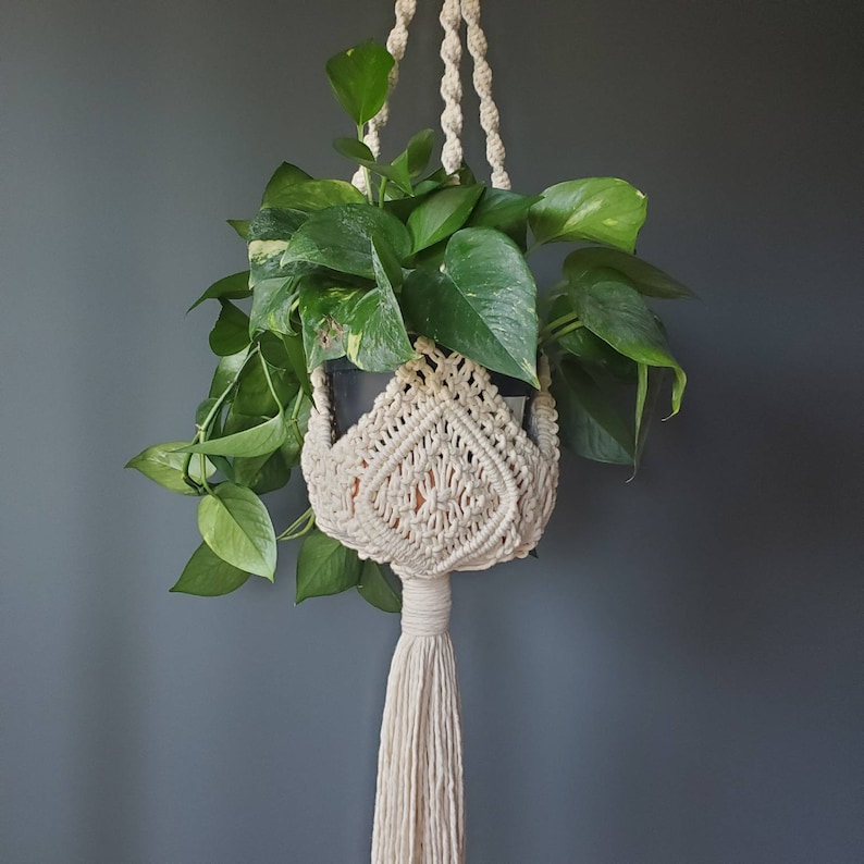 Macrame Plant Hanger Pattern Macrame Hanging Planter PDF Tutorial with pictures, step-by-step guide and knot guide for beginners image 5