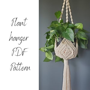 Macrame Plant Hanger Pattern Macrame Hanging Planter PDF Tutorial with pictures, step-by-step guide and knot guide for beginners image 1