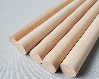 Macrame Wooden dowel - 5 pack - 8" long - 1/2" diameter