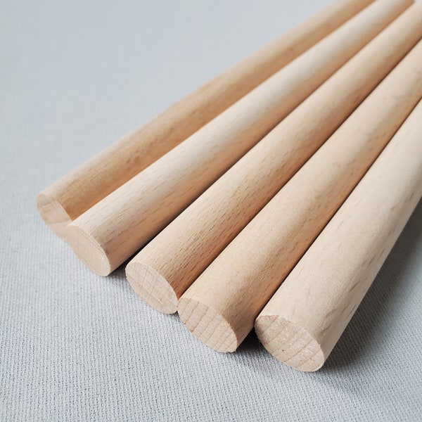 Macrame Wooden dowel - 5 pack - 8" long - 1/2" diameter