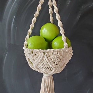 Macrame Fruit Basket Pattern Macrame Hanging Planter PDF Tutorial with pictures, step-by-step guide and knot guide for beginners image 4